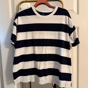 Old Navy Blue and White Vintage Tee